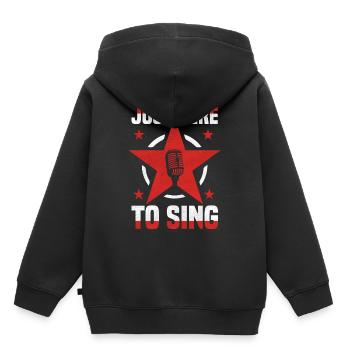 Musique karaoké chantant - Sweat Premium à capuche enfant bio - noir - Dos - AI Model Kid Male (0cm)