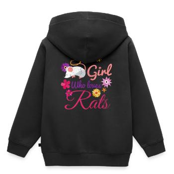 Amour de rat animal - Sweat Premium à capuche enfant bio - noir - Dos - AI Model Kid Male (0cm)