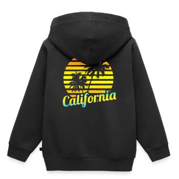 Californie - Sweat Premium à capuche enfant bio - noir - Dos - AI Model Kid Male (0cm)
