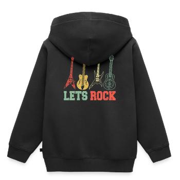 Gitarren Rock Rock n Roll Band Konzert Retro - Kinder Premium Organic Hoodie - Schwarz - Hinten - AI Model Kid Male (0cm)