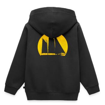 Retro Segelboot Windschiff Segler Schifffahrt - Kinder Premium Organic Hoodie - Schwarz - Hinten - AI Model Kid Male (0cm)