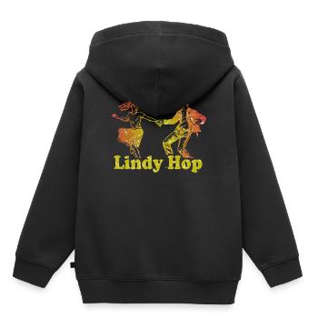 Lindy Hop Swing Tanz Tanzen 40er 50er Jahre - Kinder Premium Organic Hoodie - Schwarz - Hinten - AI Model Kid Male (0cm)