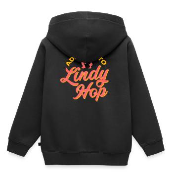 Lindy Hop Swing Danse Danse Années 40 Années 50 - Sweat Premium à capuche enfant bio - noir - Dos - AI Model Kid Male (0cm)