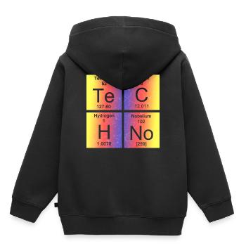 Techno Musik Party Rave Raver Festival - Kinder Premium Organic Hoodie - Schwarz - Hinten - AI Model Kid Male (0cm)