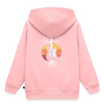 Guitare Rock Rock n Roll Music Guitarist Gift - Sweat Premium à capuche enfant bio - rose - Dos - AI Model Kid Female (0cm)