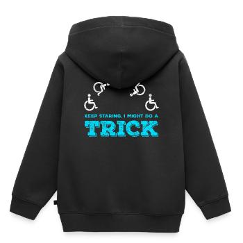 Rollstuhl Rollstuhlfahrer Behinderung Geschenk - Kinder Premium Organic Hoodie - Schwarz - Hinten - AI Model Kid Male (0cm)