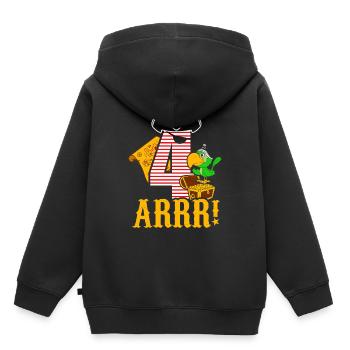 Pirate son birthday 4 years - Kids Premium Organic Hoodie - black - Back - AI Model Kid Male (0cm)