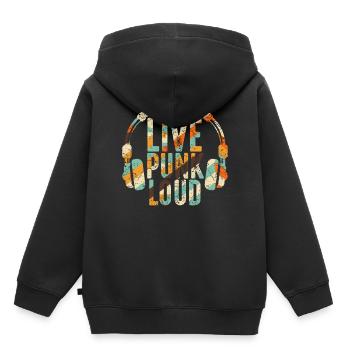 Punk rock punk punker musique rétro punks - Sweat Premium à capuche enfant bio - noir - Dos - AI Model Kid Male (0cm)