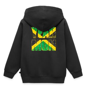 Jamaïque drapeau caraïbes vacances rasta reggae jamaïque - Sweat Premium à capuche enfant bio - noir - Dos - AI Model Kid Male (0cm)
