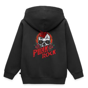 Punk crâne punk rock punks punk rocker - Sweat Premium à capuche enfant bio - noir - Dos - AI Model Kid Male (0cm)