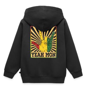Jamaïque Caraïbes vacances Jamaïque Rasta Reagge beach - Sweat Premium à capuche enfant bio - noir - Dos - AI Model Kid Male (0cm)