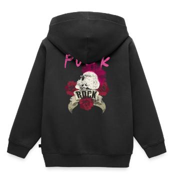Musique punk punk rocker crâne punk punk - Sweat Premium à capuche enfant bio - noir - Dos - AI Model Kid Male (0cm)
