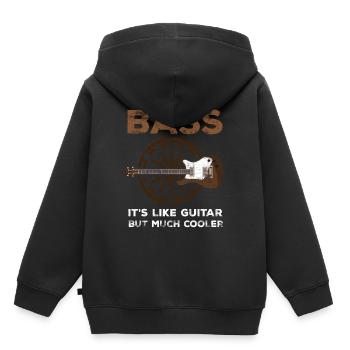 Basse guitare cool bassiste bassiste musicien - Sweat Premium à capuche enfant bio - noir - Dos - AI Model Kid Male (0cm)