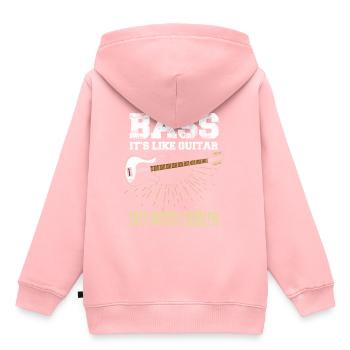 Bass guitare Bassist cool bassistes musiciens - Sweat Premium à capuche enfant bio - rose - Dos - AI Model Kid Female (0cm)