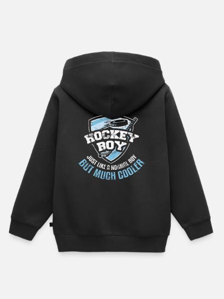 Hockey Junge - Kinder Premium Organic Hoodie - Schwarz