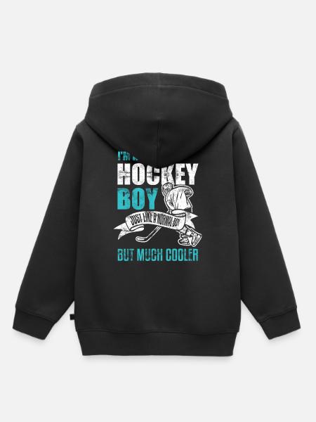 Hockey Junge - Kinder Premium Organic Hoodie - Schwarz
