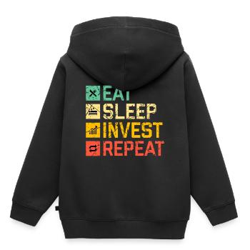 Finance - Sweat Premium à capuche enfant bio - noir - Dos - AI Model Kid Male (0cm)