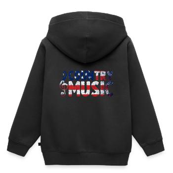 Country Musique Amérique - Sweat Premium à capuche enfant bio - noir - Dos - AI Model Kid Male (0cm)