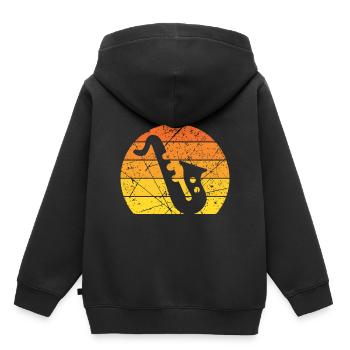 Blasmusik Saxophon - Kinder Premium Organic Hoodie - Schwarz - Hinten - AI Model Kid Male (0cm)