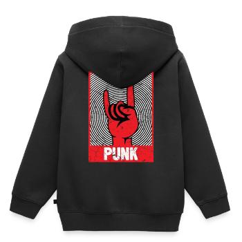 Le punk du Diable Punk - Sweat Premium à capuche enfant bio - noir - Dos - AI Model Kid Male (0cm)