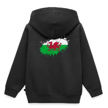 Pays de Galles - Sweat Premium à capuche enfant bio - noir - Dos - AI Model Kid Male (0cm)