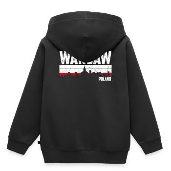 Warschau Skyline Polen - Kinder Premium Organic Hoodie - Schwarz - Hinten - AI Model Kid Male (0cm)