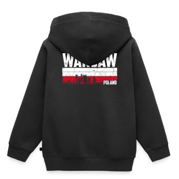 Warschau Polen - Kinder Premium Organic Hoodie - Schwarz - Hinten - AI Model Kid Male (0cm)