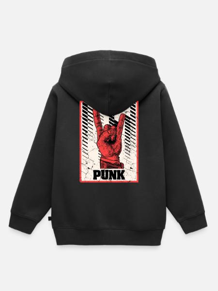 Teufelshorn Punks Punk - Kinder Premium Organic Hoodie - Schwarz