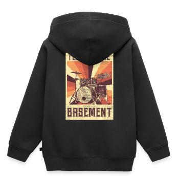 batterie baguettes batteurs batteur - Sweat Premium à capuche enfant bio - noir - Dos - AI Model Kid Male (0cm)