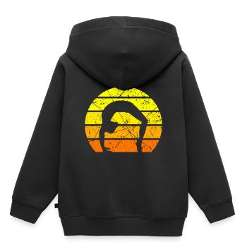 Turnen Turnerin Sport Gymnastik - Kinder Premium Organic Hoodie - Schwarz - Hinten - AI Model Kid Male (0cm)