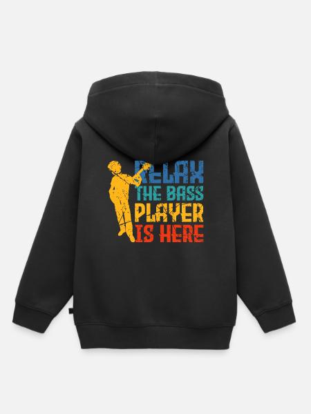 Bass guitariste bassiste bass joueur - Sweat Premium à capuche enfant bio - noir