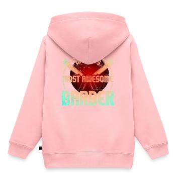 Barber Vintage - Sweat Premium à capuche enfant bio - rose - Dos - AI Model Kid Female (0cm)