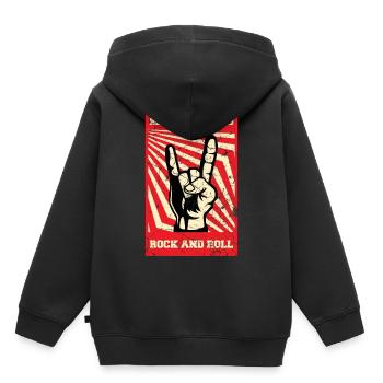 Renter Rock and Roll - Sweat Premium à capuche enfant bio - noir - Dos - AI Model Kid Male (0cm)