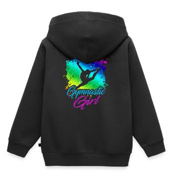 Gymnastique filles - Sweat Premium à capuche enfant bio - noir - Dos - AI Model Kid Male (0cm)