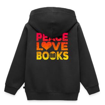 Bücherwürmer und Leseratten Literatur - Kinder Premium Organic Hoodie - Schwarz - Hinten - AI Model Kid Male (0cm)