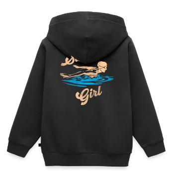 Schwimmerin Schwimmen Mädchen - Kinder Premium Organic Hoodie - Schwarz - Hinten - AI Model Kid Male (0cm)