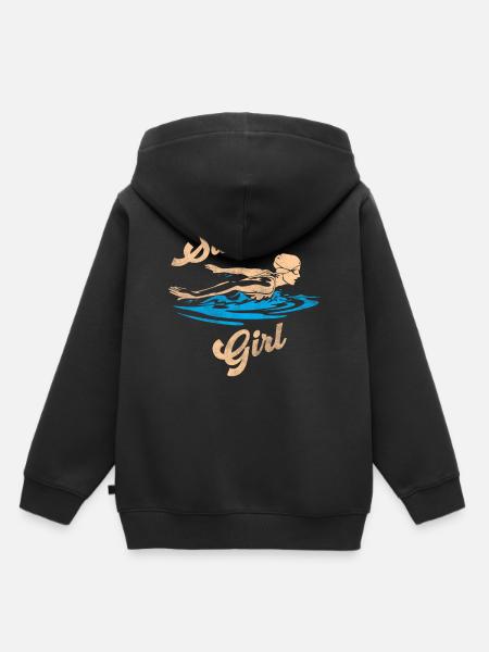 Schwimmerin Schwimmen Mädchen - Kinder Premium Organic Hoodie - Schwarz