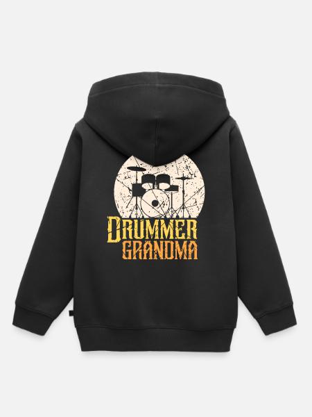 Schlagzeuger Omi - Kinder Premium Organic Hoodie - Schwarz