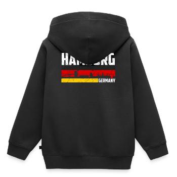 Hamburg Heimatstadt Deutschland - Kinder Premium Organic Hoodie - Schwarz - Hinten - AI Model Kid Male (0cm)