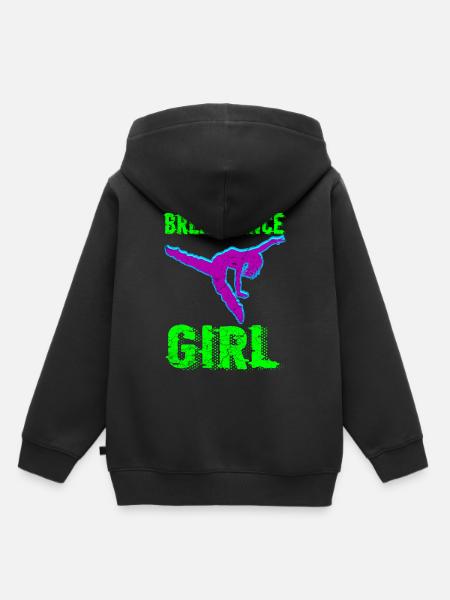 Break dance fille danseuse - Sweat Premium à capuche enfant bio - noir