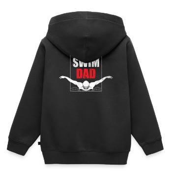 Swimming Father Swimming Swimming - Kids Premium Organic Hoodie - black - Back - AI Model Kid Male (0cm)