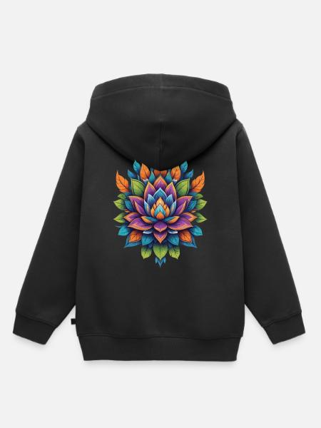 Spirituelle Blume Lotus Lebensenergie Lebensblume - Kinder Premium Organic Hoodie - Schwarz