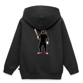 Baseballspieler Osterhase Ostern Baseball - Kinder Premium Organic Hoodie - Schwarz - Hinten - AI Model Kid Male (0cm)