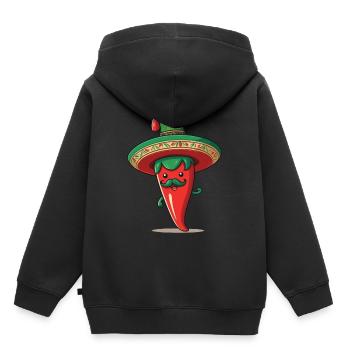 Aesthetic Chilischote Chili Streetwear Hot - Kinder Premium Organic Hoodie - Schwarz - Hinten - AI Model Kid Male (0cm)