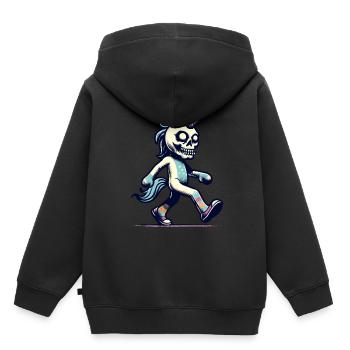 Zombie Unicorn Undead Mystical Creature - Kinder Premium Organic Hoodie - Schwarz - Hinten - AI Model Kid Male (0cm)