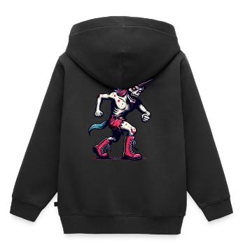 Zombie Einhorn Undead Mystical Creature - Kinder Premium Organic Hoodie - Schwarz - Hinten - AI Model Kid Male (0cm)