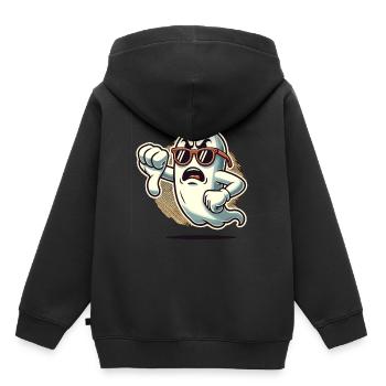 Cool Ghost donne des pouces vers le bas Fantôme d’Halloween - Sweat Premium à capuche enfant bio - noir - Dos - AI Model Kid Male (0cm)