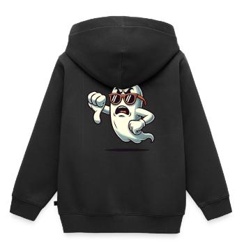 Un fantôme cool donne des pouces vers le bas drôle Halloween - Sweat Premium à capuche enfant bio - noir - Dos - AI Model Kid Male (0cm)