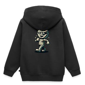 Rétro Vintage Style Halloween Costume Décoration Momie - Sweat Premium à capuche enfant bio - noir - Dos - AI Model Kid Male (0cm)