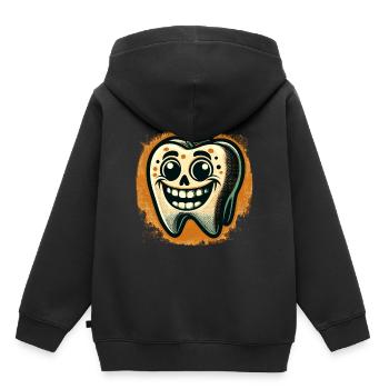 Halloween Hygiène Dentaire Drôle Dent Zombie - Sweat Premium à capuche enfant bio - noir - Dos - AI Model Kid Male (0cm)